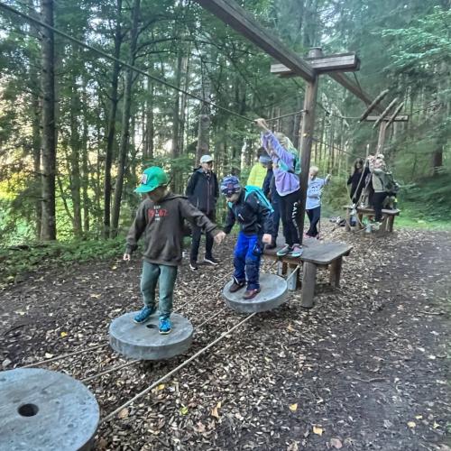 Auf dem Hüpfeparcours