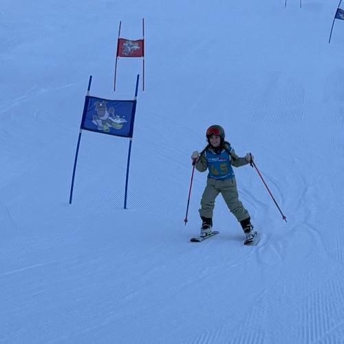 Kind beim Schirennen