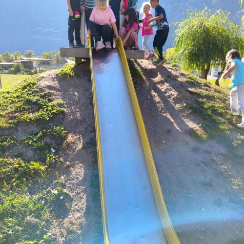 Auf der Rutsche