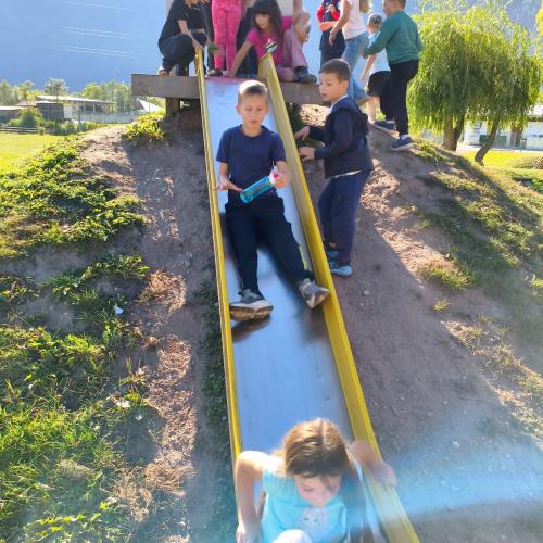 Auf der Rutsche