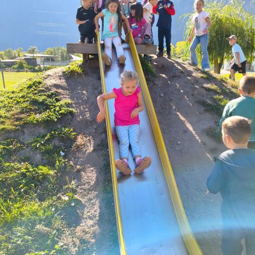 Auf der Rutsche