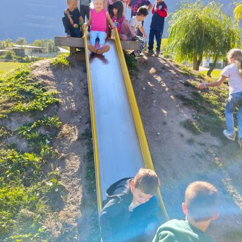 Auf der Rutsche