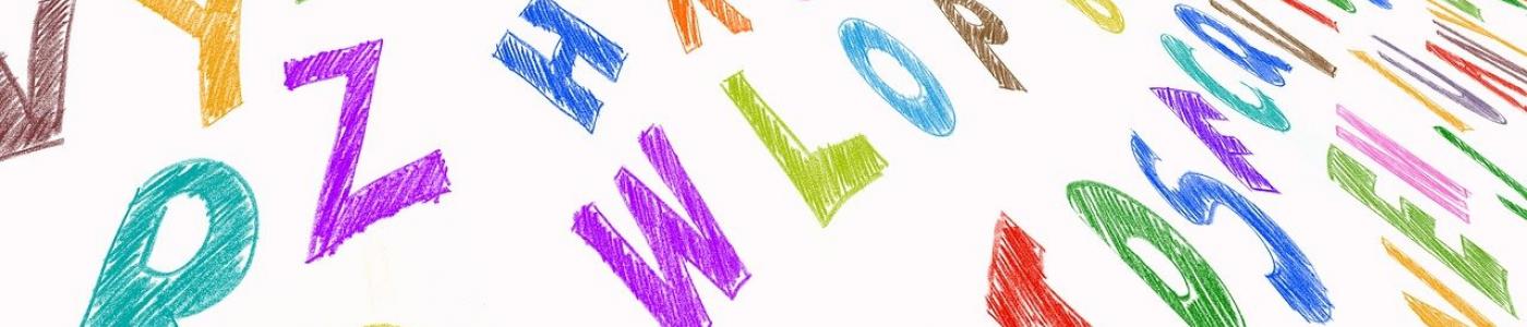 Viele bunte Buchstaben 