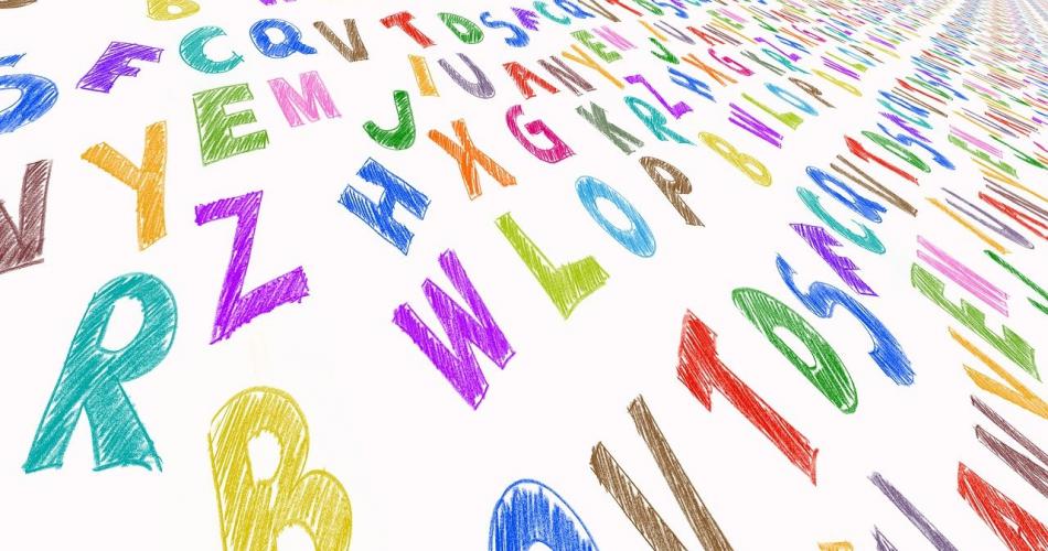 Viele bunte Buchstaben 