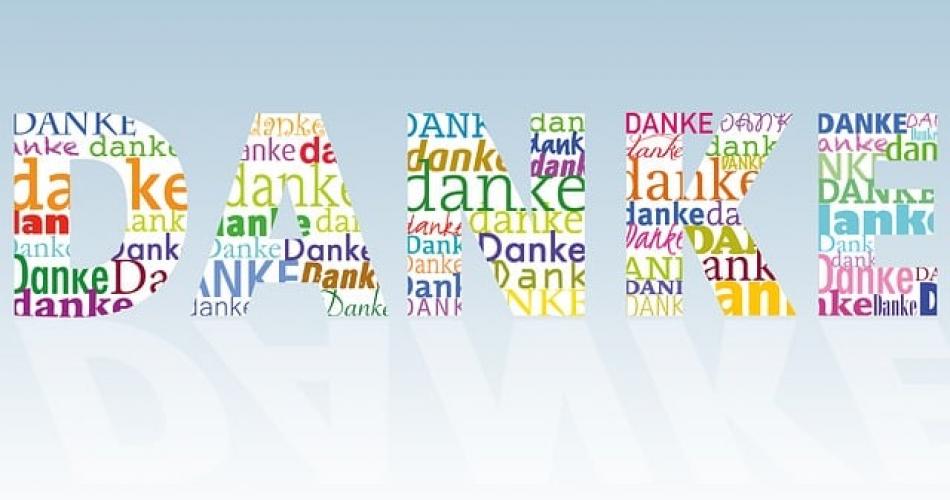 Schriftzug mit DANKE