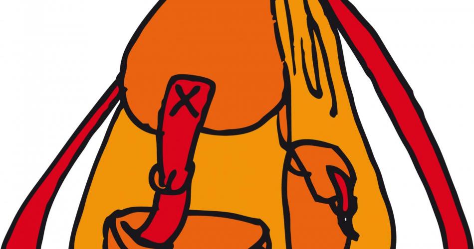 oranger Wanderrucksack